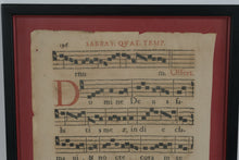 Load image into Gallery viewer, Antique Latin Gregorian Chant Sheet Music Framed Liturgical Page Religious Art