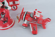 Load image into Gallery viewer, NC State Wolfpack Christmas Ornament Lot 2006 2007 2008 Santa Bell Train Plane