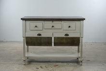Load image into Gallery viewer, NapaStyle Possum Belly Kitchen Island with Zinc Bins and Dark Wood Top