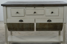 Load image into Gallery viewer, NapaStyle Possum Belly Kitchen Island with Zinc Bins and Dark Wood Top