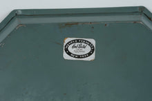 Load image into Gallery viewer, Vintage Nashco Hand Painted Floral Tole Tray Turquoise Metal Serving Tray New York