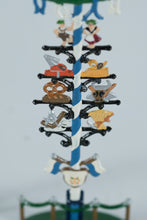 Load image into Gallery viewer, Pair of German Tin Miniature Maypoles – Kunst & Handwerk P. Urban München – Hand-Painted Erzgebirge-Style Figurines