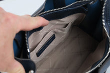 Load image into Gallery viewer, Michael Kors Navy Blue Pebbled Leather Belted Satchel Crossbody Bag