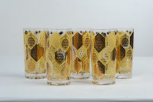 Load image into Gallery viewer, Vintage Cera Ned Harris Jeweled Pineapple Gold Highball Glasses Set of 5