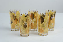 Load image into Gallery viewer, Vintage Cera Ned Harris Jeweled Pineapple Gold Highball Glasses Set of 5