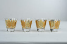 Load image into Gallery viewer, Vintage Cera Ned Harris Jeweled Pineapple Gold Rocks Glasses Set of 4