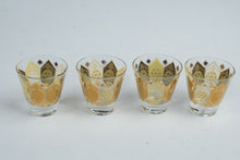 Load image into Gallery viewer, Vintage Cera Ned Harris Jeweled Pineapple Gold Rocks Glasses Set of 4