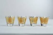 Load image into Gallery viewer, Vintage Cera Ned Harris Jeweled Pineapple Gold Rocks Glasses Set of 4
