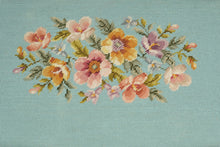 Load image into Gallery viewer, Floral Needlepoint Upholstered Bench with Cabriole Legs