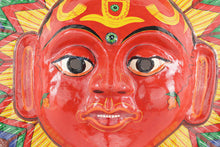Load image into Gallery viewer, Nepalese Paper Mache Wall Hanging Mask - Red Face