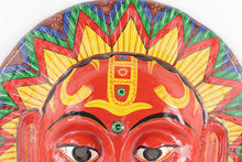 Load image into Gallery viewer, Nepalese Paper Mache Wall Hanging Mask - Red Face