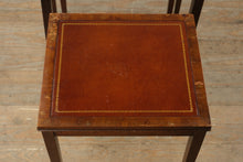 Load image into Gallery viewer, “The Wexford Trio” – Vintage Leather-Top Nesting Tables with Gold Tooling