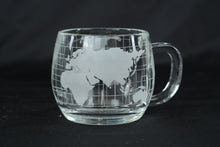 Load image into Gallery viewer, Nestle World Globe Glass Mugs Set of 7 Clear Coffee Cups 3 Inch