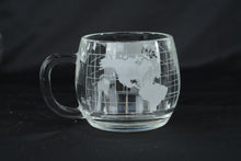 Load image into Gallery viewer, Nestle World Globe Glass Mugs Set of 7 Clear Coffee Cups 3 Inch