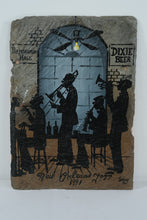 Load image into Gallery viewer, Hand-Painted Slate Wall Art – New Orleans Jazz Scene (1991) – Vivian & Pierre Louis Laiche