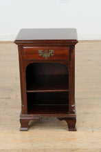 Load image into Gallery viewer, Vintage Mahogany Nightstand with Drawer & Interior Shelf – 28" Tall