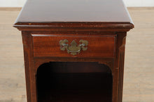 Load image into Gallery viewer, Vintage Mahogany Nightstand with Drawer & Interior Shelf – 28" Tall