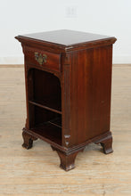 Load image into Gallery viewer, Vintage Mahogany Nightstand with Drawer & Interior Shelf – 28" Tall