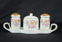 Load image into Gallery viewer, Vintage Noritake Azalea Salt Pepper Mustard Set Tray 19322 Japan
