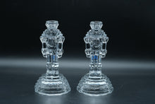 Load image into Gallery viewer, Princess House Holiday Treasures Nutcracker Candlesticks, Pair, 24% Lead Crystal, 8"