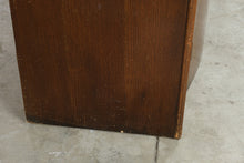 Load image into Gallery viewer, Vintage Oak Armoire Wardrobe Cabinet with Carved Crown and Double Doors