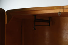 Load image into Gallery viewer, Vintage Oak Armoire Wardrobe Cabinet with Carved Crown and Double Doors