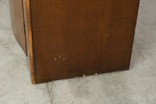 Load image into Gallery viewer, Vintage Oak Armoire Wardrobe Cabinet with Carved Crown and Double Doors