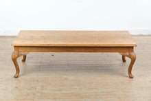 Load image into Gallery viewer, Oak Queen Anne Style Coffee Table, 54 Inch Rectangular Cocktail Table