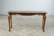 Load image into Gallery viewer, Queen Anne Style Oak Console Table 52 Inch Chevron Parquet Top