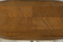 Load image into Gallery viewer, Queen Anne Style Oak Console Table 52 Inch Chevron Parquet Top
