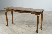 Load image into Gallery viewer, Queen Anne Style Oak Console Table 52 Inch Chevron Parquet Top