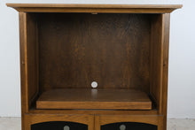 Load image into Gallery viewer, Amish Made Solid Oak Entertainment Cabinet Media Armoire