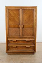Load image into Gallery viewer, Vintage Oak Gentleman’s Chest Armoire with Carved Panel Doors and Drawers
