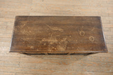 Load image into Gallery viewer, Vintage Solid Oak Hope Chest Blanket Storage Trunk Carved Panel Front