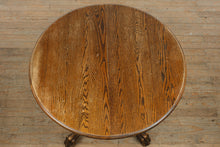 Load image into Gallery viewer, Solid Oak Pedestal Dining Table with Claw Feet – 42" Round