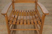 Load image into Gallery viewer, Oak Slat Seat Rocking Chair – Solid Wood Porch Rocker