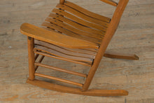 Load image into Gallery viewer, Oak Slat Seat Rocking Chair – Solid Wood Porch Rocker