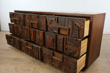 Load image into Gallery viewer, 1970s Lane Pueblo Brutalist Oak 9-Drawer Lowboy Dresser