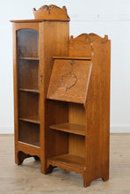 Load image into Gallery viewer, Restored Solid Oak Side-by-Side Cabinet with Glass Door & Secretary Storage