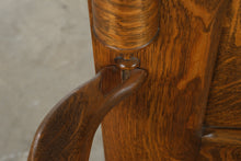 Load image into Gallery viewer, Antique Tiger Oak Hall Tree with Mirror, Coat Hooks, Storage Bench and Umbrella Stand