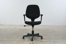 Load image into Gallery viewer, Black Upholstered Height Adjustable Rolling Office Chair with Arms