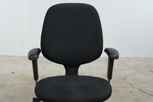 Load image into Gallery viewer, Black Upholstered Height Adjustable Rolling Office Chair with Arms