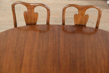 Load image into Gallery viewer, Davis Cabinet Company Cherry Dining Table with 6 Queen Anne Chairs and Leaves