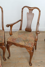 Load image into Gallery viewer, Davis Cabinet Company Cherry Dining Table with 6 Queen Anne Chairs and Leaves
