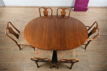 Load image into Gallery viewer, Davis Cabinet Company Cherry Dining Table with 6 Queen Anne Chairs and Leaves