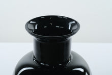 Load image into Gallery viewer, Glossy Black Ceramic Vase with Flared Neck – Classic Onyx Look