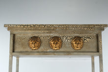 Load image into Gallery viewer, Hollywood Regency Gilt Étagère with Glass Shelves and Sunburst Medallions – 87” Display Cabinet
