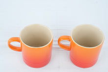 Load image into Gallery viewer, Le Creuset Set of 2 Stoneware Coffee Mugs Flame Orange 12 oz 350 ml