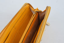 Load image into Gallery viewer, Michael Kors Orange Leather Continental Zip Around Wallet Gold Tone Hardware