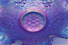 Load image into Gallery viewer, Fenton Museum Collection Orange Tree Cherry Bowl Cobalt Blue Iridized Satin 10 Inch
